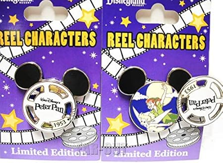Amazon ピーターパン W ティンカー ベル 1953 Reel Characters ミッキーアイコン ピン テーマパーク限定 バッジ おもちゃ