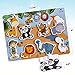 Gleeporte Wooden Chunky Puzzle Zoo Animal Pieces Learning Educational Puzzle Board with Free Standing Pieces for Toddlers & Kids (8 pcs)