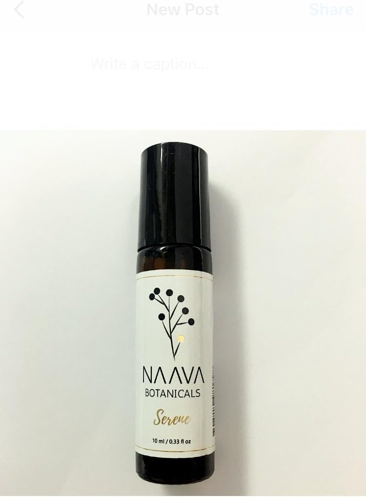 Naava Botanicals Serene Essential Oil Blend - Calming Oil for Anxiety and Stress Symptoms - All Natural, Vegan, Cruelty Free (10ml)