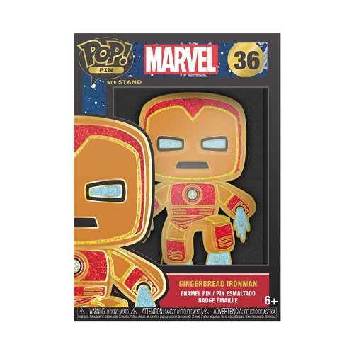 Loungefly POP! Large Enamel Pin MARVEL: GINGERBREAD - Iron Man - IRON MAN - Marvel Comics - Fumetti Marvel Spille Smaltate - Spilla da Collezione Carina - per gli Zaini & Borse - Idea Regalo