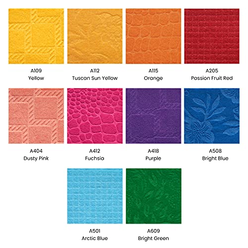 Arteza Embossed Felt Sheets, Set of 50, 8.3 x 11.8 inches Craft Felt, 5