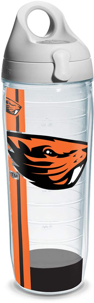 Tervis Oregon State University Wrap Individual Water Bottle with Gray Lid, 24 oz, Clear