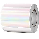 YIKIADA Holographic Thermal Labels Vinyl 2 × 3 Inch Self-Adhesive Rainbow Direct Printable Address Stickers Roll Waterproof Printer Decals for QR Code DIY Name Tag 300 PCS