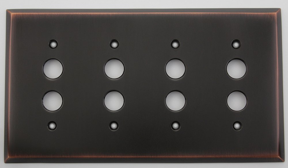 Classic Accents 4 Gang Oil Rubbed Bronze Push Button Switch Plate