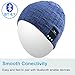 Qshell Washable Bluetooth Beanie Winter Hat Short Skully Cap with Bluetooth Stereo Headphones Mic Hands Free Rechargeable Battery Compatible with Mobile Phones, iPhone, iPad, Laptops, Tablets - Blue