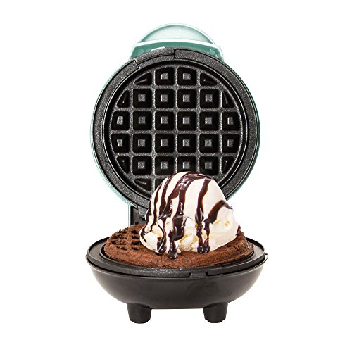 Dash Mini Maker: The Mini Waffle Maker Machine for Individual Waffles, Paninis, Hash browns, other on the go Breakfast, Lunch, or Snacks - Aqua