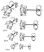 ORAZIO 8 Pairs Stainless Steel Mens Womens Stud Earrings Pierced Cubic Zirconia Earrings, 7mm-10mm