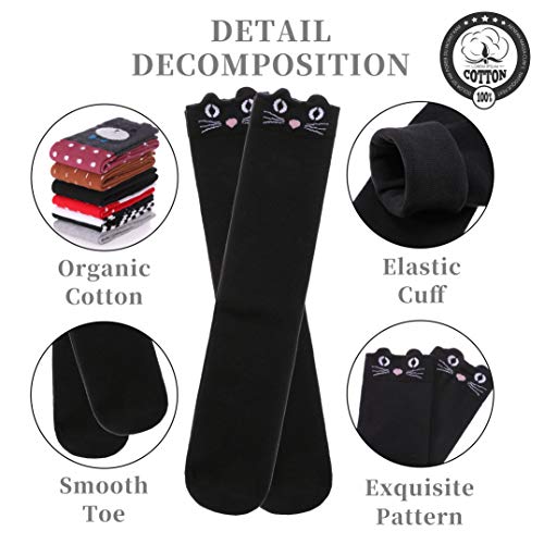 Color City Girls Socks Knee High Stockings Cartoon Animal Warm Cotton Socks Assorted 8 Colors - Thumbnail 3