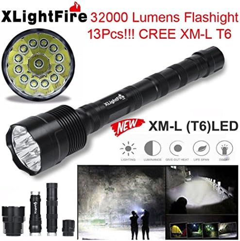 Hot Sale! LED Flashlight Haolly XLightFire 32000 Lumens 13x CREE XML T6 5 Mode 18650