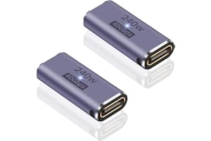 Poyiccot USB C Female to Female Adapter, USB C Coupler 240W Power Delivery, 40Gbps USB C Female to Female Coupler USB C Extender with 8K@60Hz Compatible for iPad, MacBook,Thunderbolt 4/3, (2Pack)