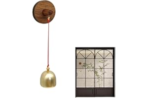Wooden Door Bell, Vintage Shop Entrance Chime, Adhesive Metal Doorbell, Door Ornament (Pure Copper, 3.9cm)