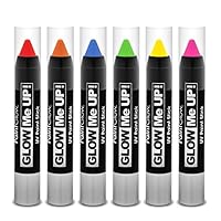 Paint Glow Set of 6 UV Neon Fluorescent Paint Sticks (6 x 3g)