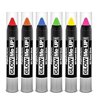 Paint Glow Set of 6 UV Neon Fluorescent Paint Sticks (6 x 3g)