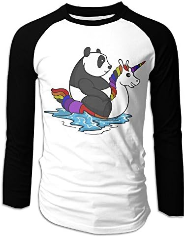 Men's Unicorn Float and Panda Bear Pool Printed Long-Sleeve T-Shirt