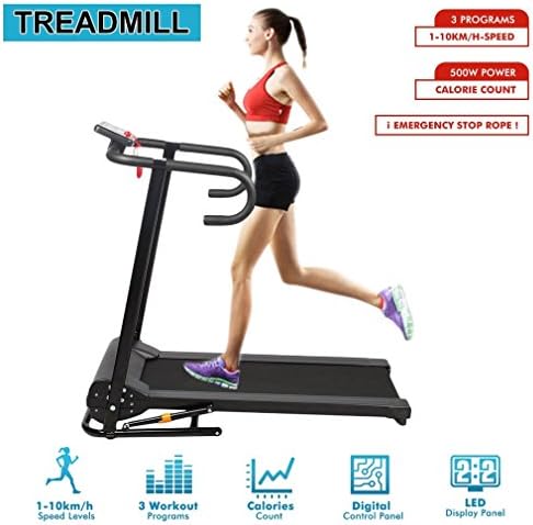 ALTERDJ Electric treadmill Folding Running machine Motor Up to 12KM/H Programmes Walking Machine Portable Gym Equipment for Fitness Workout