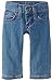 Wrangler Baby-Girls Newborn Infant Five Pocket Styling with Embroidery and Patch Jean, Baby Blue, 6-9 Months