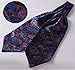 Allbebe Men's Blue Pink Floral 100% Silk Cravat Ties Jacquard Woven Casual Ascot