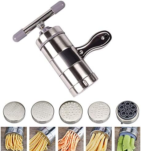 家庭用 製麺機 ステンレス鋼麺メーカー で ご注文で当日配送 5 モデル マニュアル麺プレス機械 パスタキッチン ツール ラーメン作り器 製麺道具 ヌードルメーカー ラーメン 5型 金属製 パスタマシン うどん プレス機 5種類キャップ付き ヌードル押しーカー 自宅で簡単に