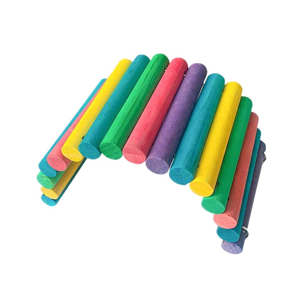 NA 1 Piece Colourful Animal Bridge Hamster Toy Rainbow Hiding House Chew Bridge Suitable for Bird Squirrel Hedgehog Chinchillas Hamsters