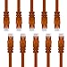 GearIT 10 Pack, Cat 6 Ethernet Cable Cat6 Snagless Patch 3 Feet - Computer LAN Network Cord, Orange - Compatible with 10 Port Switch POE 10port Gigabit primary