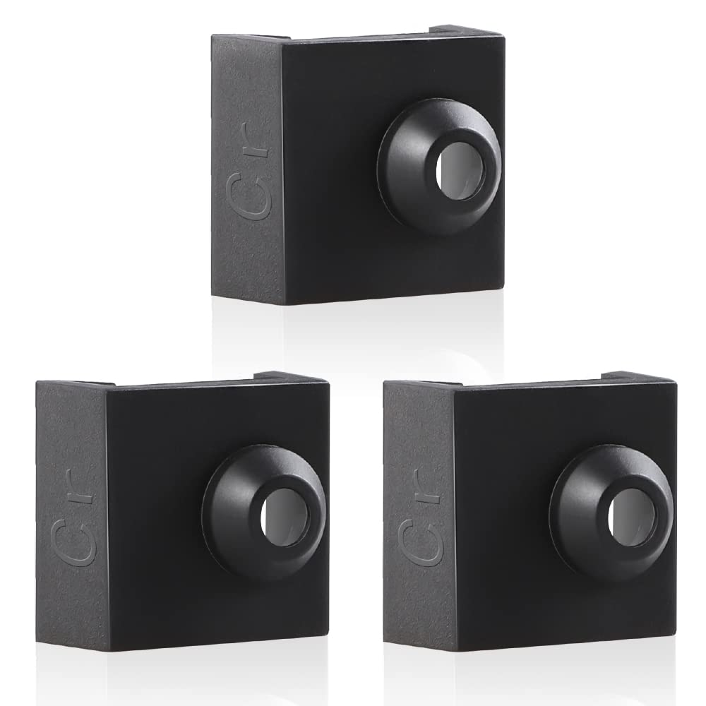 Creality Official 3D Printer Silicone Sock 3PCS 3D Printer Hotend Heater Block Cover Silicone Cover MK7/ 8/9 for Ender 3 Ender 3 Pro Ender 5 CR-10 10S S4 S5 Anet A8, (Black)