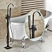 Senlesen Floor Mount Bathtub Faucet Free Standing Filler Tub with Handheld Shower Oil Rubbed Bronze