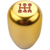 DEWHEL 5 Speed Manual Gearbox Shift Knob M12x1.25 Screw On Aluminum Gold