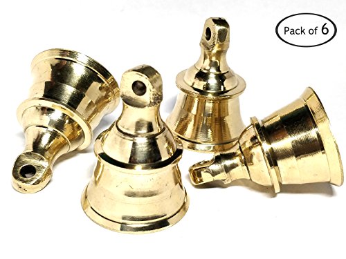 AzKrafts Decorative Indian Brass Bells Heavy Duty Solid Brass 1.6 inch, 2 inch, 2.3 inch and 2.6 inch Bells (1.6 inch, 6 pack) - Thumbnail 6