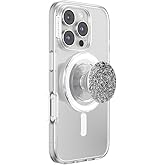 PopSockets Phone Grip for MagSafe, Magnetic Holder, Phone Stand, Silver - Confetti Foil Silver