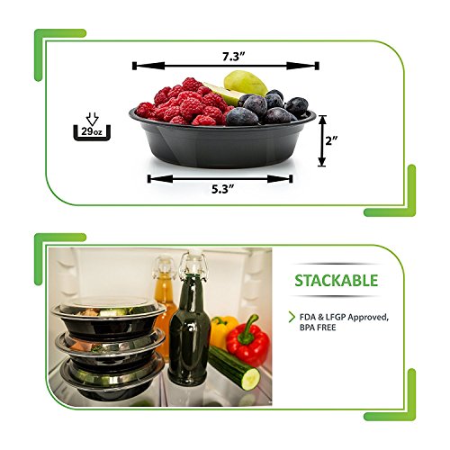 30 Meal Prep Containers Reusable - Disposable Food Containers Meal Prep Bowls - Plastic Containers with lids - Plastic Food Storage Containers with Lids - Lunch Containers for adults to go Containers - Thumbnail 4