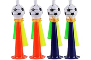 jojofuny 4pcs Football Cheer Horns Noise Maker Mini Trumpets for Kids & Adults, Lightweight 19cm Portable Sports Party Favor,
