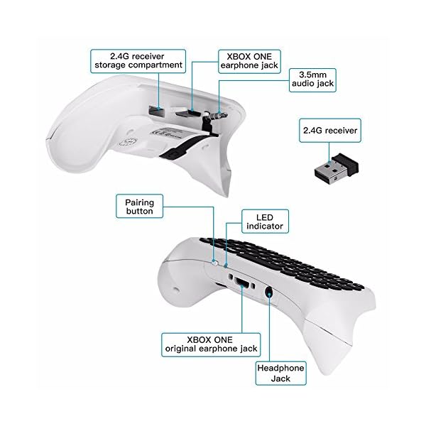 BestFire Xbox One / One S Mini Keyboard 47 Keys Wireless 2.4G Practical Mini Handheld Keyboard Gaming Message Gamepad…