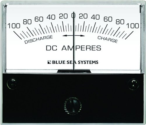 Blue Sea 8253 DC Zero Center Analog Ammeter (2 3/4-Inch Face, 100-0-100 Amperes DC)