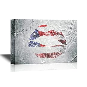 Double Exposure Sexy Lips with American Flag