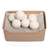 Yiiena 2 Pack 2.4'' Wool Dryer Balls Wool Organic Fabric Softener Shorten Drying Time