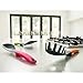 Eladush - Spoon & Pasta Fork,Slotted Spoon, Soup Ladle, Skimmer, Slotted Turner, Non stick 6 piece multi-color kitchen utensils set with hanging holder for cleanliness