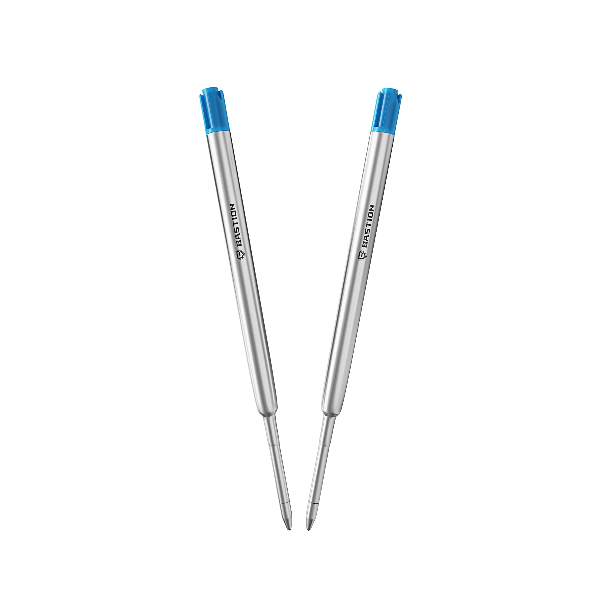 BASTION® Premium Pen Refill, Deeply Pigmented Ink for All Bolt Action Luxury Pens, Standard Ink Refill with 0.55mm Fine Tip - Blue, 2 Pieces