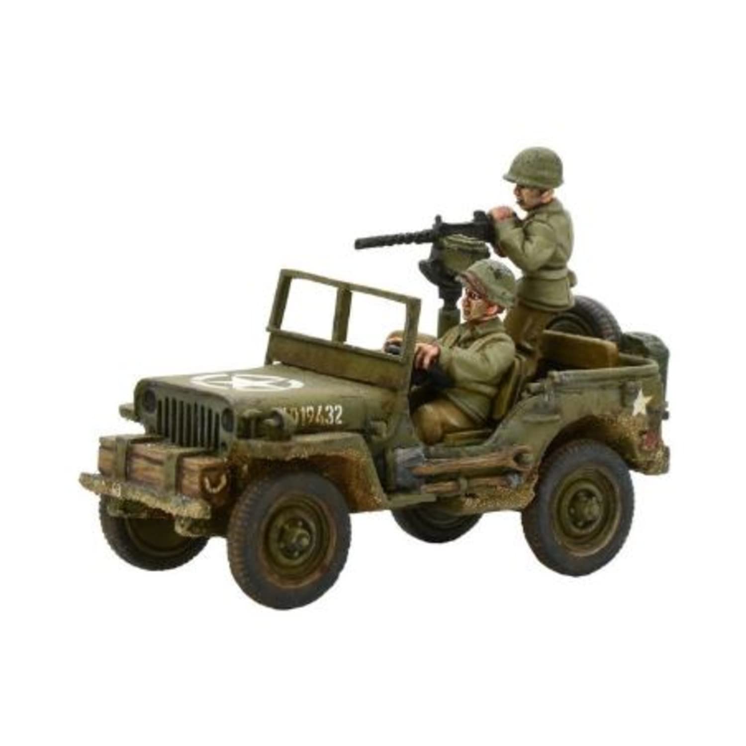 Bolt Action Warlord Games, miniatures - US Army Jeep with 30 Cal MMG