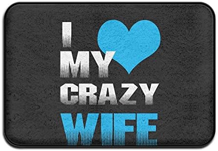 Henrywd I Love My Crazy Wife Absorbent Anti-Slip Mat Coral Carpet Carpet Door Mat Carpet,Carpet,Door MatFloor Mat Mats Non Slip 40x60 Cm