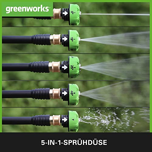 Tools Akku-Druckreiniger G24PW (Li-Ion 24V 300 Watt Motorleistung 24 bar Druck 180 l/h Durchflussmenge 5-Fach Düse 6m Schlauch ohne Akku und Ladegerät) Green, Grey, Black