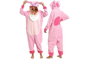 Wishliker Unisex Adult Onesie Pajamas Animal Onesies Women Men Christmas Halloween Cosplay Costume Sleepwear