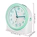 Non-ticking Analog Alarm Clock with Snooze and Nightlight, Adjustable Smart Light Desk alarm Clock Protect the Eyes, Battery Operated,Green