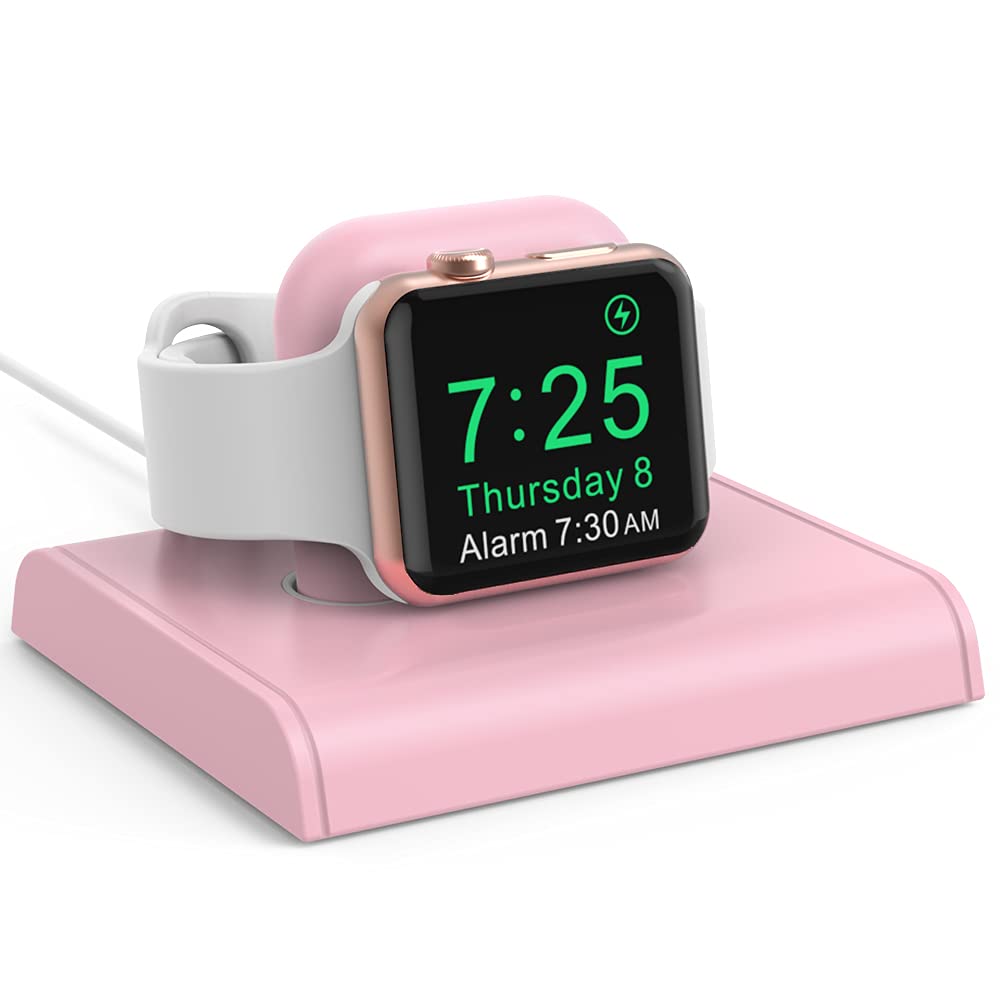 Delidigi Watch Charging Stand Dock ABS Desktop Holder Compatible with Watch(Pink)