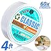 Double Sided Clear Adhesive Gel Grip Tape Removable Two Sided Washable Reusable Heavy Duty Mounting Transparent Tape Gripper for Carpet/Kitchen Rugs/Home Wall Decor/Bathroom/Office/RV Repair (4ft)