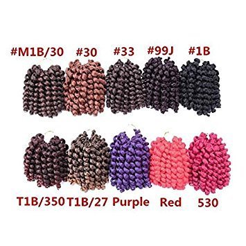 20 Roots. Colour Options. Jamaican Bounce Curl Wand, Jumpy Curly CROCHET Hair (Medium Brown)