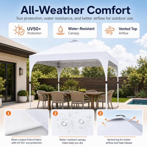 Yaheetech 10x10ft Pop Up Canopy Tent Review: Solar-PLED Portable Shelter image 29