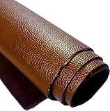 Real Leather Cow Hides - Leather Craft Pieces 2 Sizes and 6 Colors: Brown, Black, Red, Silver, Pink, Gold - 8.5 x 11 Brown