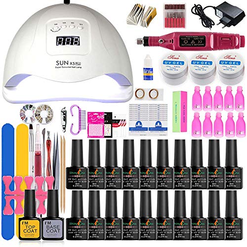Led Uv Nail Lamp Choose 20/10 Color Gel Nail Polish Varnish Acrylic Kit Electric Nail Drill Machine For Manicure Set set 3