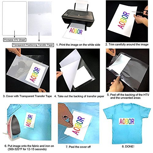 Printable Heat Transfer Vinyl Inkjet Printer Iron on HTV A4 Size for