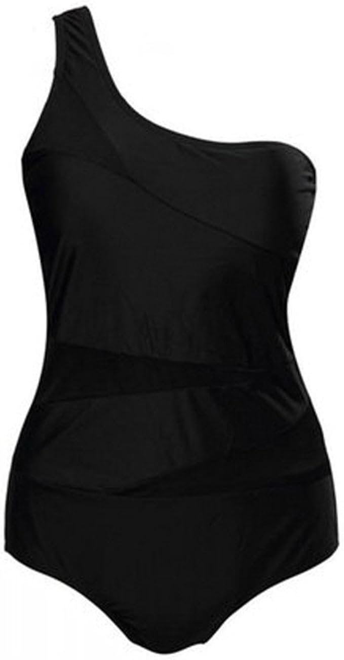 Womens One Piece Plus Size Swimsuits One Shoulder Swimwear Bathing Suit